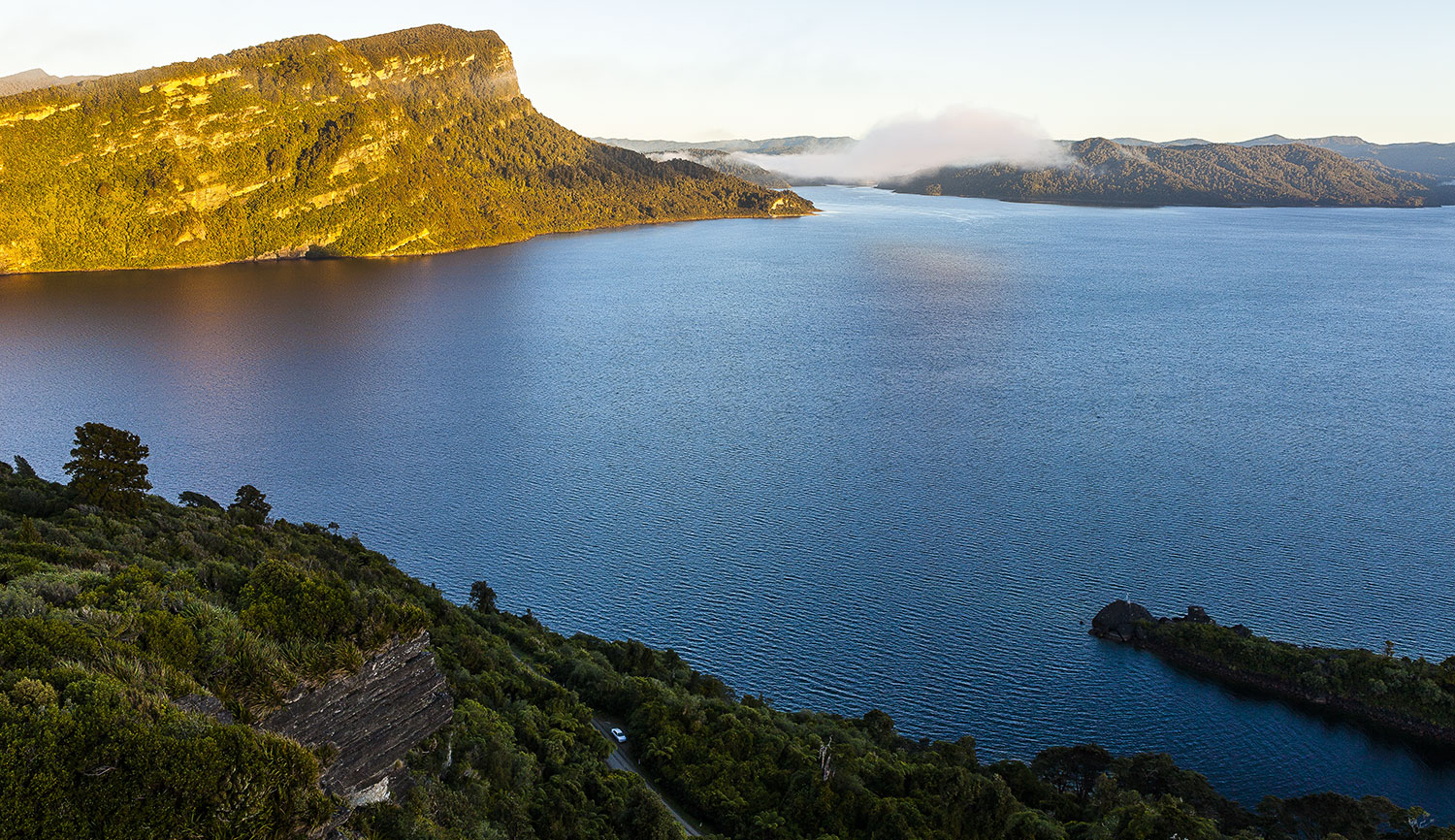 Lake Waikaremoana and Panekire Bluff, Te Urewera, New Zealand